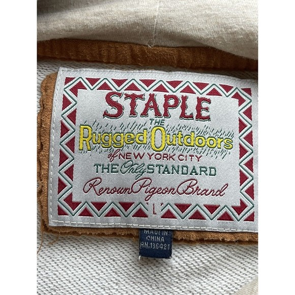 Vintage Staple Rugged Outdoor Hoodie Mens Large Renown Pigeon Brand Tribal NYC - Picture 12 of 12